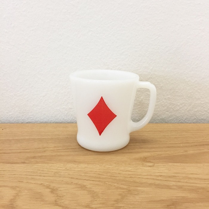 Vintage Fire-King Diamond Card Coffee Mug Cup Anchor Hocking