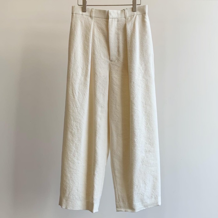 Phlannel Arles Wool Linen Wide Cropped Trousers White (Women)➕ SALE