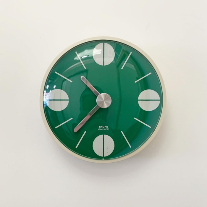 1972 KRUPS Wall Clock Germany Green