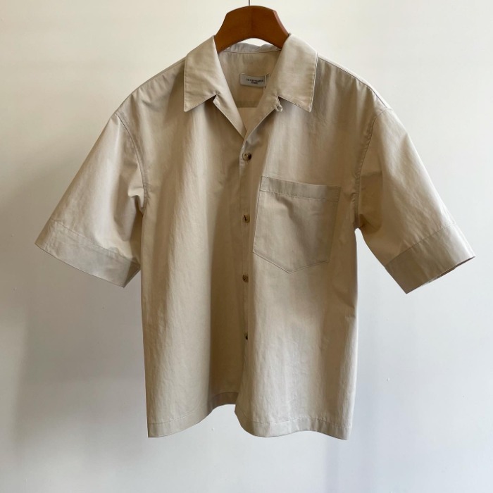 Le 17 Septembre Homme / 917 Convertible Collar Short Sleeve Shirt Light Beige