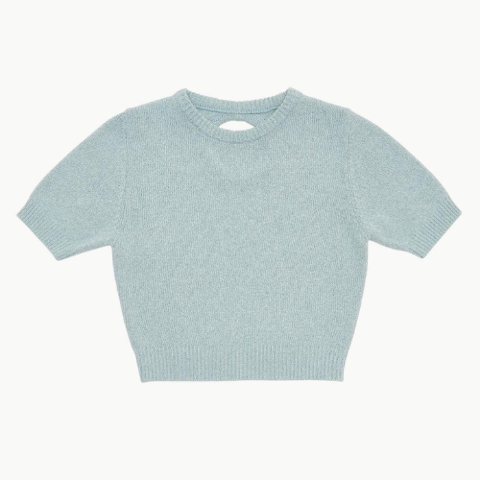 Amomento Back Cut-out Pullover Sky Blue