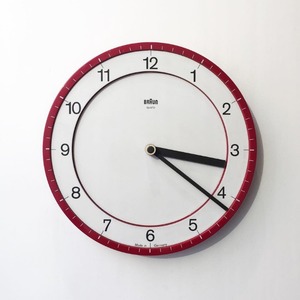 1981 Vintage BRAUN Red Wall Clock Mod4861 Design Dieter Rams &amp; Dietrich Lubs