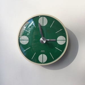 1972 KRUPS Wall Clock Germany Pop Art Green
