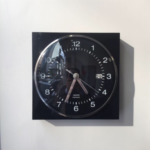 1970’s KRUPS Wall Clock Germany Modernist Pop Art Black