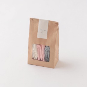 Phlannel Three Pack Cotton Socks “Light Grey, Ivory, Pink” Set (Women)