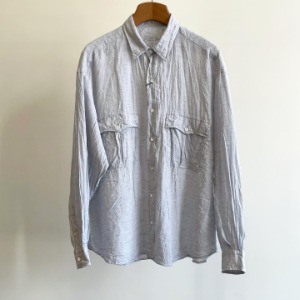 Porter Classic Roll Up Linen Shirt (Leggiuno Ghibli Soft Linen) Grey