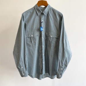 Porter Classic Roll Up New Gingham Check Shirt Olive