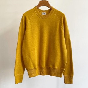DENIME 4-Needle Raglan Crewneck Sweatshirt Yellow