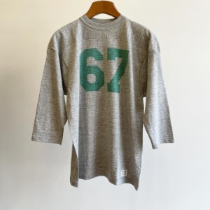 Warehouse 3/4 Sleeved Football T “No.67” Grey