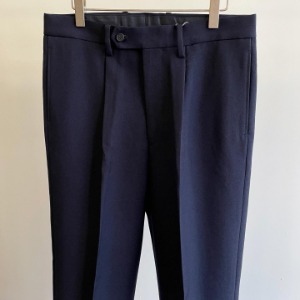 Phlannel New Zealand Wool Wide Tapered Trousers Navy